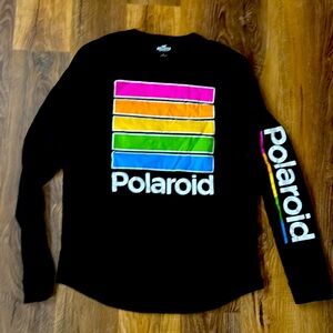 Like new Hollister L 2000’s long sleeve tee black with Polaroid